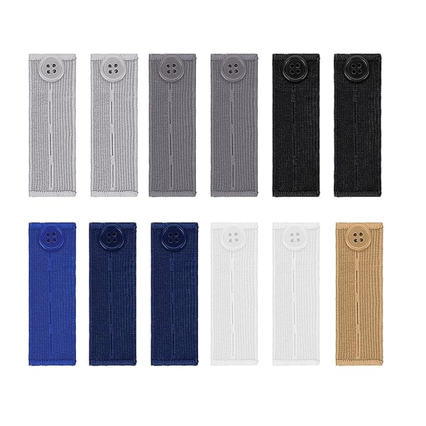 Elastisk linningforlænger med huller, 12-pak 12-Pack