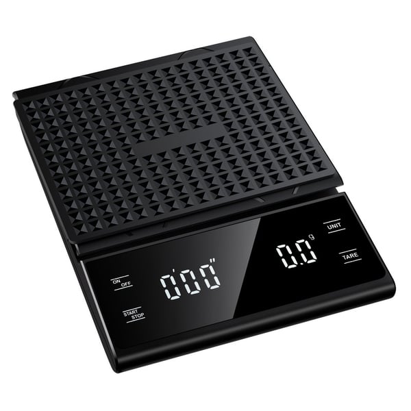 Digital kaffevekt, 5 kg/0,1 g med USB-lading Black