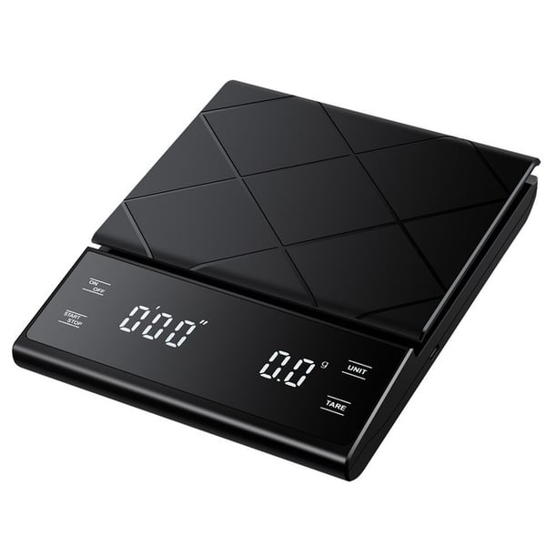 5 kg/0,1 g kaffevægt med timer USB-opladning Black