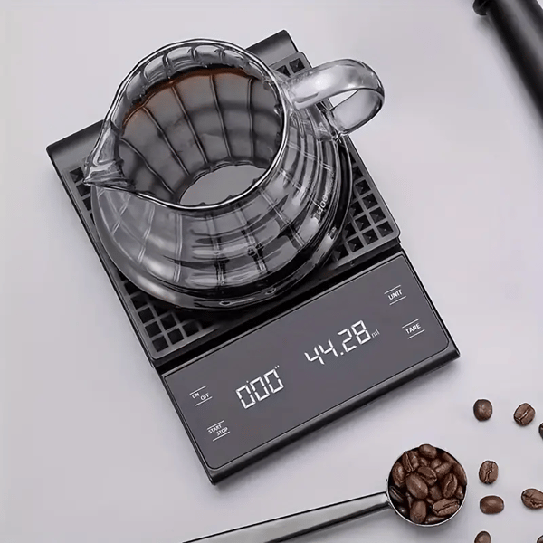 Digital kaffevekt, 5 kg/0,1 g med USB-lading Black