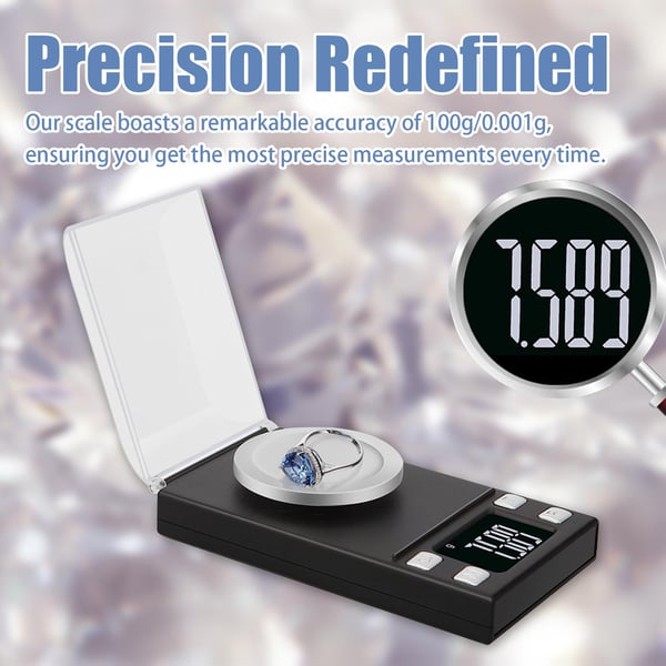 Elektronisk digital vekt 100 gram / 0,001 gram tarafunksjon