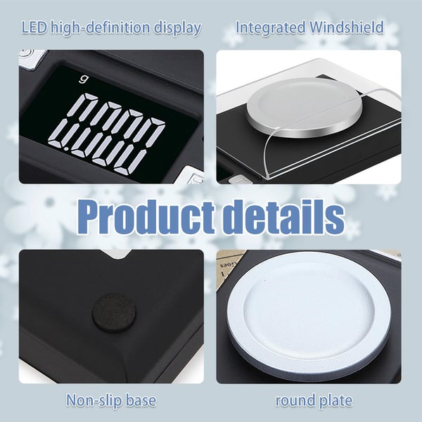 Elektronisk digital vekt 100 gram / 0,001 gram tarafunksjon