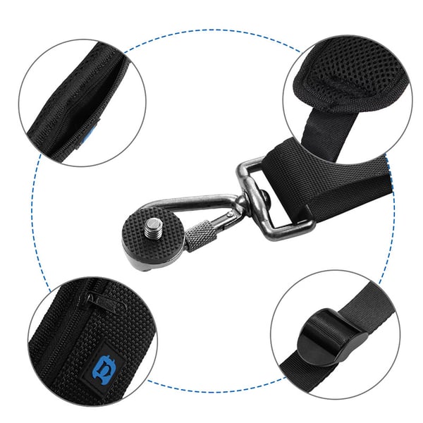 Skulderstropp Komfortabel anti-skli støtsikker for DSLR-kamera Black