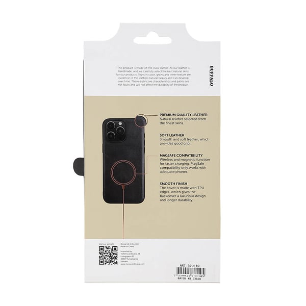 Mobildeksel Lær MagSeries Svart - iPhone 15 Pro Max