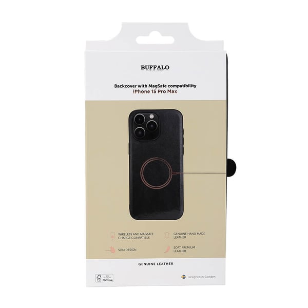 Mobildeksel Lær MagSeries Svart - iPhone 15 Pro Max