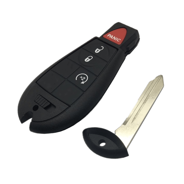 Bilnøkkelveske (3+1 knapper) Kompatibel med Chrysler Black