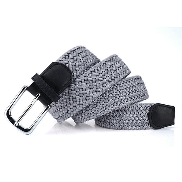 Punottu elastinen miesten vyö soljella 105cm Grey