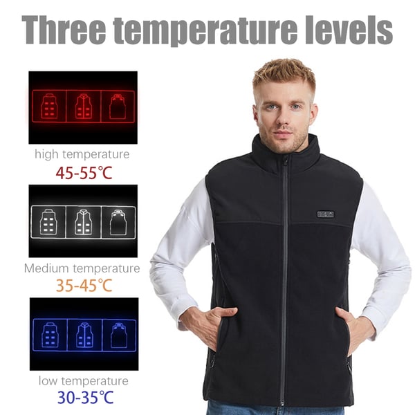 Lämmitysliivi 13 lämmitysaluetta musta L/XL