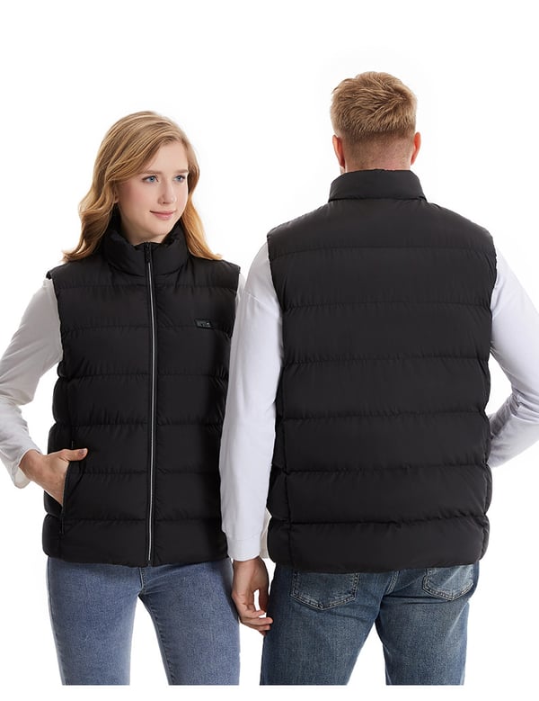Vintervarmevest 9 varmezoner dual control Sort XXL