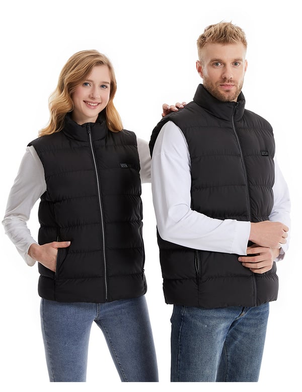 Vintervarmevest 9 varmezoner dual control Sort 4XL