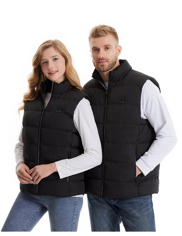Vintervarmevest 9 varmezoner dual control Sort 4XL