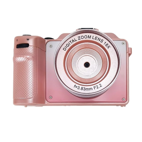 Digitalkamera 4K/48MP med 18X digital zoom, stabilisering og autofokus Pink