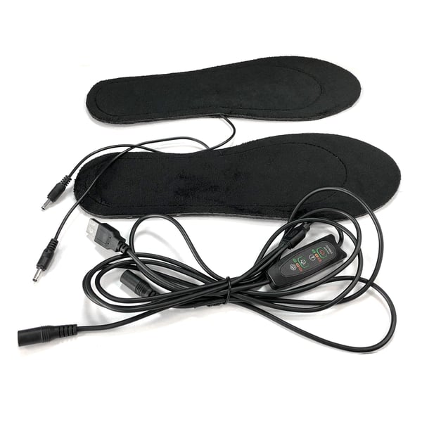 Oppvarmede innleggssåler med temperaturkontroll Black 35-41