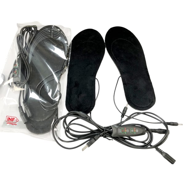 Oppvarmede innleggssåler med temperaturkontroll Black 35-41
