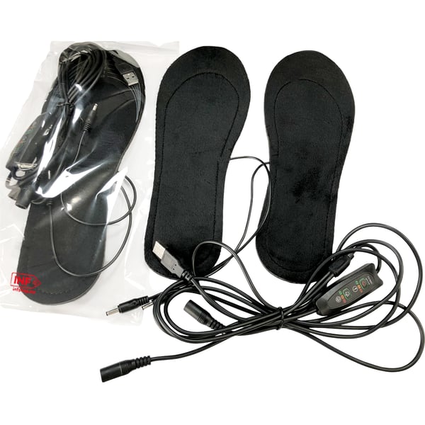 Oppvarmede innleggssåler med temperaturkontroll Black 40-46