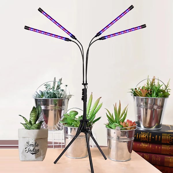 Sammenleggbar plantelampe med justerbart stativ og timer Black