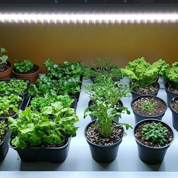 Plantebelysning for innendørs planter, med fullt spekter og tidskontroll White