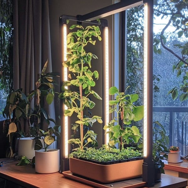 Plantebelysning for innendørs planter, med fullt spekter og tidskontroll White