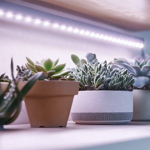 Plantebelysning for innendørs planter, med fullt spekter og tidskontroll White