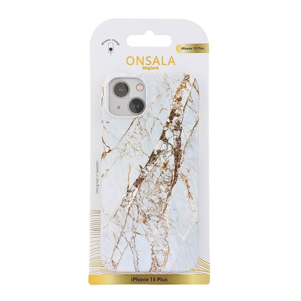 Mobilcover MagSeries White Rhino Marble - iPhone 15 Plus