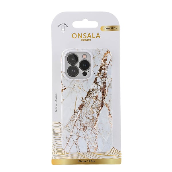 Mobildeksel MagSeries White Rhino Marble - iPhone 15 Pro