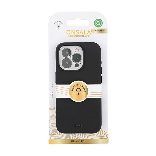 Mobildeksel med silikonfølelse MagSeries Svart - iPhone 15 Pro
