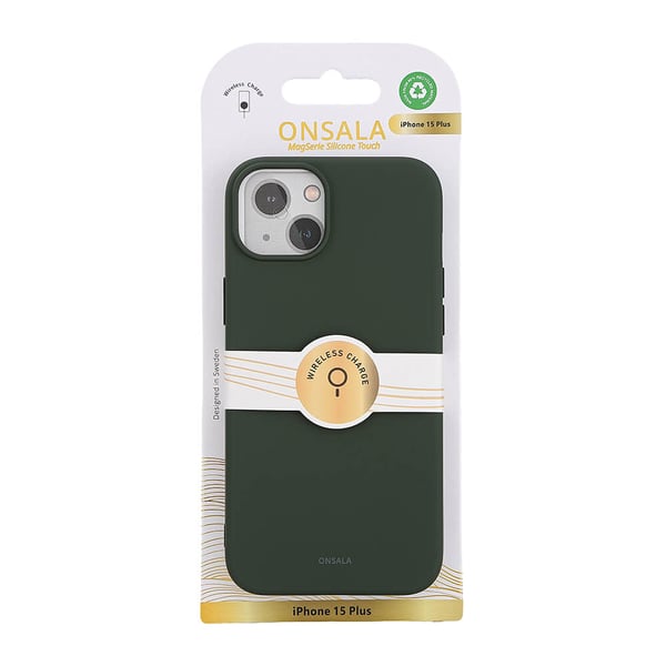 Mobilsdeksel Silikon MagSeries Olive Green - iPhone 15 Plus