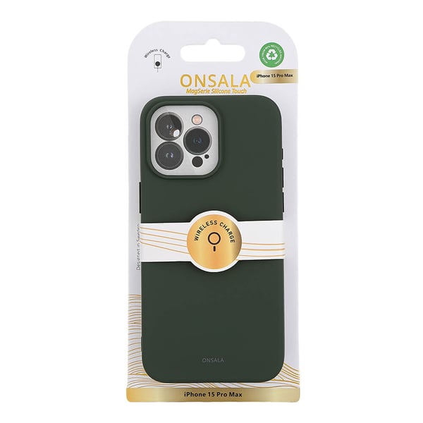 Mobildeksel Silikon MagSeries Olivengrønn - iPhone 15 Pro Max