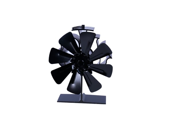 Kaminvifte for bedre varmefordeling 8 blader Black