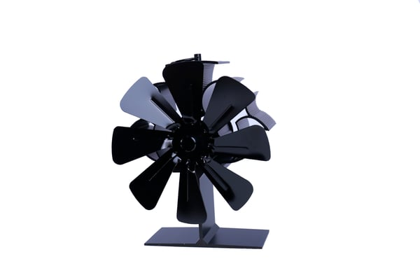 Kaminvifte for bedre varmefordeling 8 blader Black