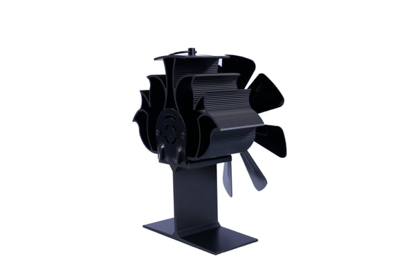 Kaminvifte for bedre varmefordeling 8 blader Black