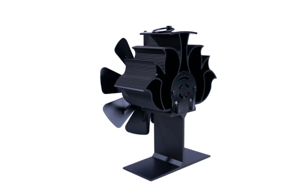 Kaminvifte for bedre varmefordeling 8 blader Black