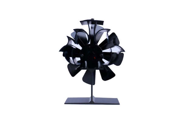Kaminvifte for bedre varmefordeling 8 blader Black
