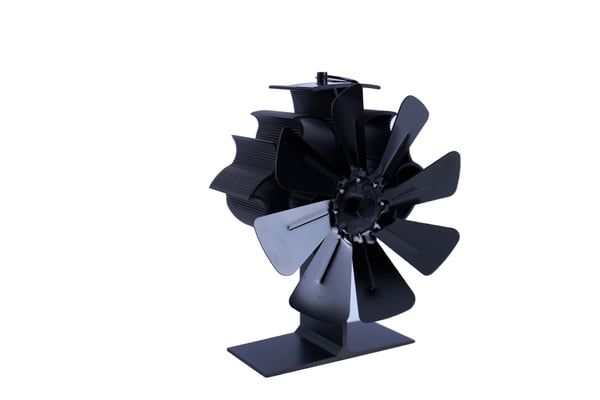 Kaminvifte for bedre varmefordeling 8 blader Black