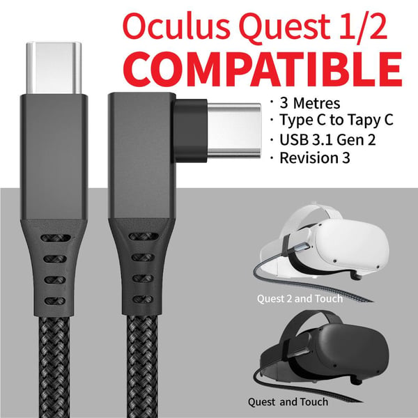 USB-C-linkkikaapeli Oculus Quest 2 TYPE-C:lle, 3 m 3 m