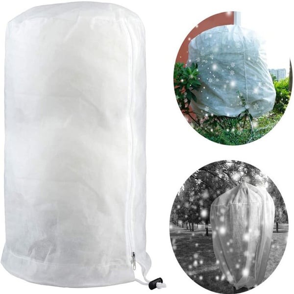 Anti-frost betræk plantebeskyttelse med lynlås og snøre White 120 cm / 180 cm