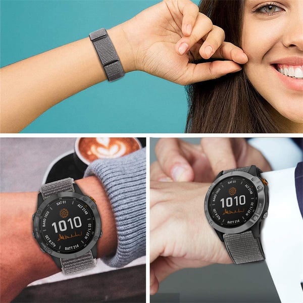 Klokkereim Garmin Fenix 7X/6X/5X/3/D2 Bravo/Descent MK1 Grey