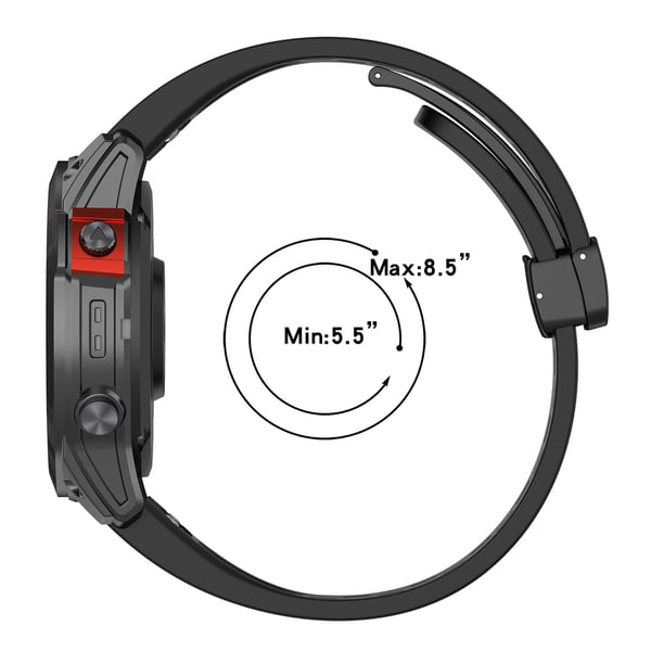 20mm silikone urrem til Garmin Epix Pro 42mm/Fenix 7S/Fenix 7S Pro Black