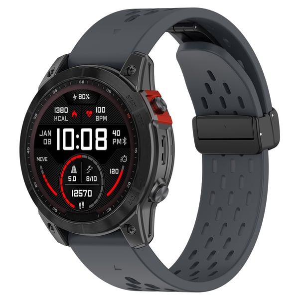 22 mm silikonestrop til Garmin Epix Pro 47 mm/Fenix 7/Fenix 7 Pro DarkGrey