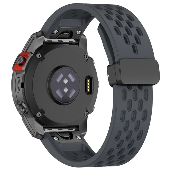 22 mm silikonstropp for Garmin Epix Pro 47 mm/Fenix 7/Fenix 7 Pro DarkGrey