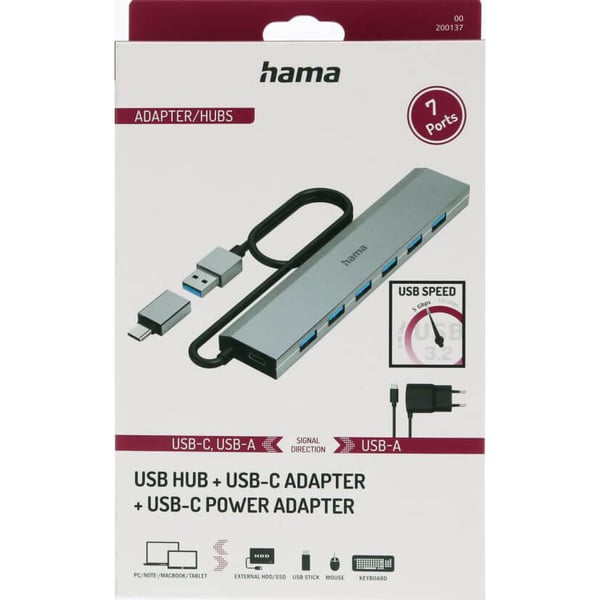 USB Hub 7 Ports incl. Power Supply Unit
