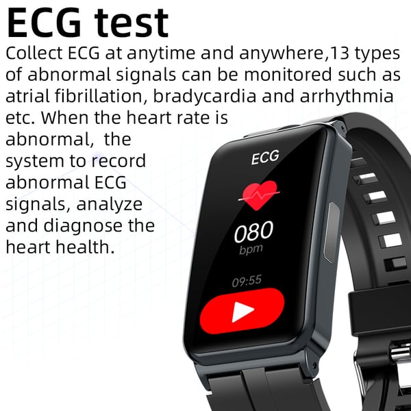 Smartklokke med EKG/HRV, puls, ulike sportsmoduser White