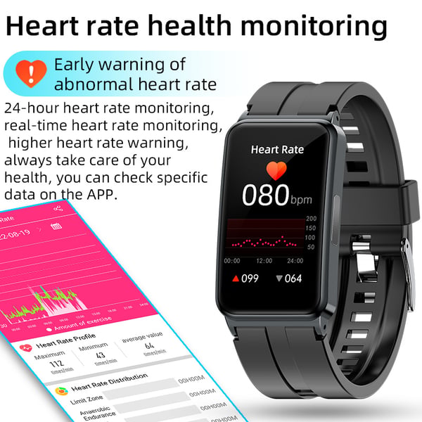 Smartklokke med EKG/HRV, puls, ulike sportsmoduser White