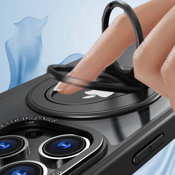 Magnetisk beskyttende telefontaske med usynlig stander til iPhone Blue iPhone 15 Plus