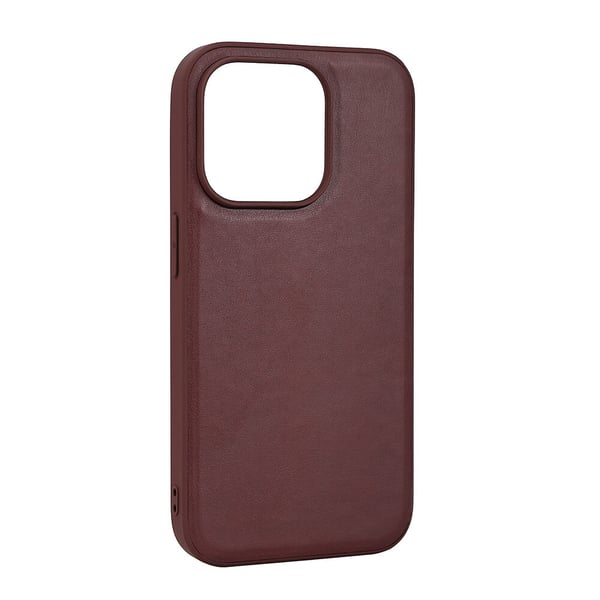 Cover PU MagSeries Brun - iPhone 15 Pro