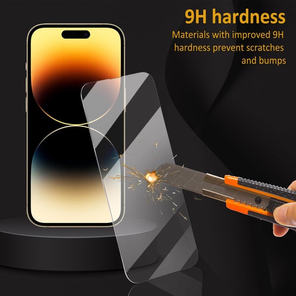 HD herdet glassfilm av aluminiumslegering Fullt deksel Fallsikkert for iPhone Transparent iPhone 14 Pro