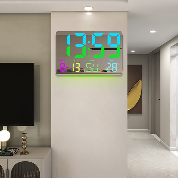 Digitalt ur med RGB LED display Black