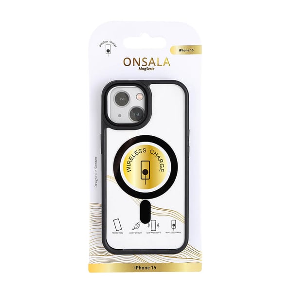 Mobildeksel Bumper MagSeries Black & Clear - iPhone 13/14/15