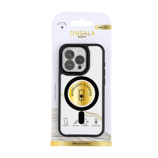 Mobilskal Bumper MagSeries Black & Clear - iPhone 15 Pro
