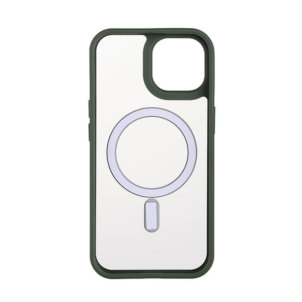 Back Bumper Clear Case MagSerie iPhone 15 Clear Case Green Bumper
